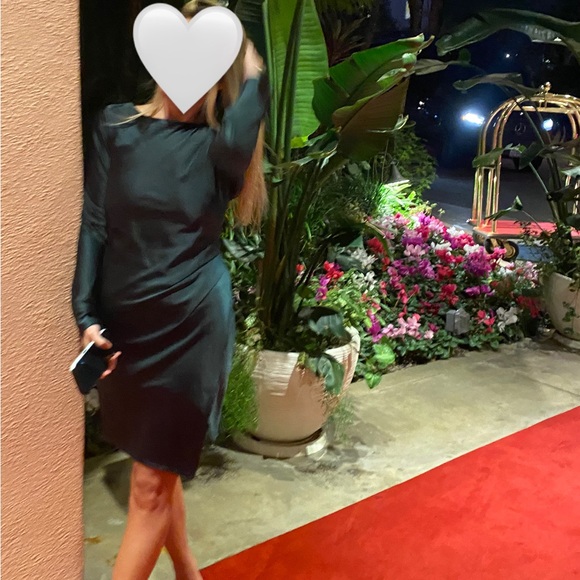 Saints and Secrets Adorable Green Satin Dress - Picture 2 of 3